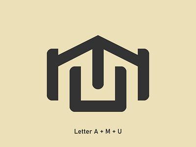 Letter A + M + U Logo Design art branding design flat graphic design illustration logo minimal typography vector