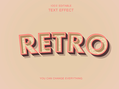 Retro text effect branding design illustration logo social media post text text effect typography vector