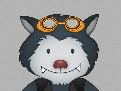 Steampunk Werewolf avatar cute icon illustration kawaii steampunk werewolf