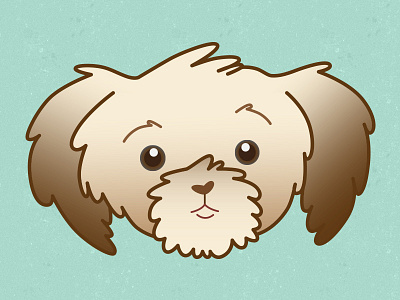 Tribble avatar dog illustration pet puppy shih tzu vector