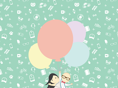 Sneak Peek of our Wedding Branding :) avatar balloons characters design illustration upmovie wedding
