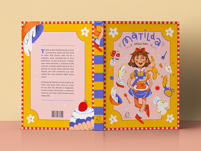 Matilda book book cover childrens book editorial design illustration