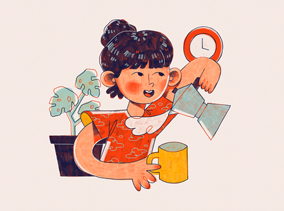 Coffee time coffee girl illustration women in illustration