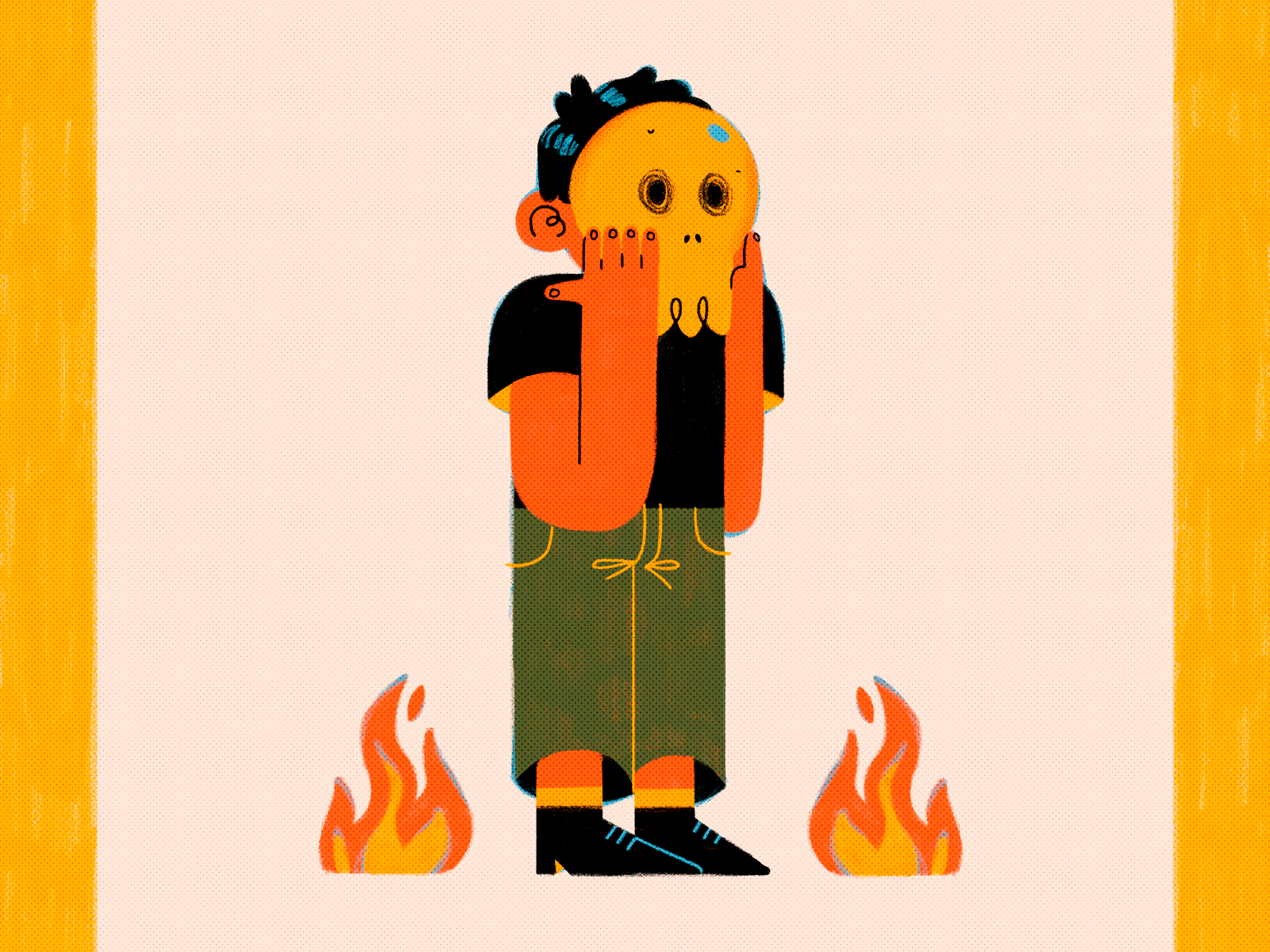 Burning animation fire gif illustration
