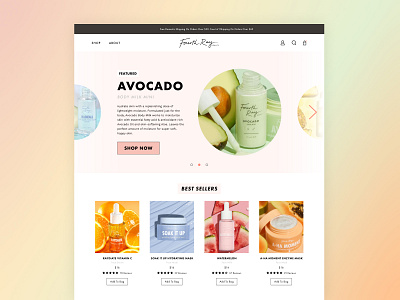 Landing Page for Fourth Ray Beauty beauty ui beauty website daily ui redesign