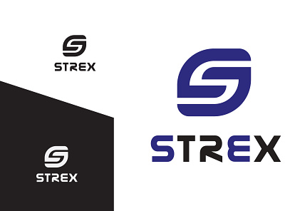 Strex-Flat minimal logo branding design flat illustration lettering logo minimal minimalist logo ux vector