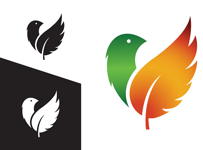 Leaf Bird, Minimal illustration branding design flat illustration logo minimal minimalist logo mountain logo ui vector
