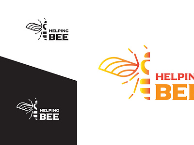 Helping Bee, Social servicing minimal logo