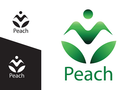 Peach branding design flat icon illustration lettering logo minimal minimalist logo ui vector