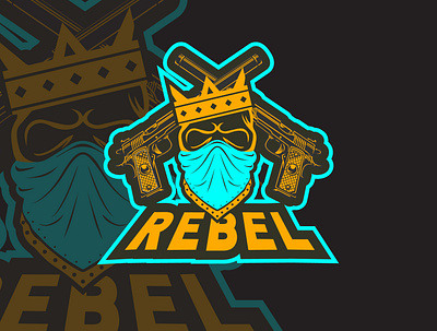 Rebel- Skelton mascot logo illustration logo vector
