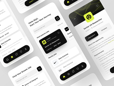 Job Finder App 3d app class clean hotel illustration job job finder job seeker logo nft simple travel ui ui ux ui design uidesign uiux uxdesign workout