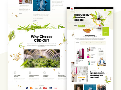 High Quality CBD Products — Landing Page ecommerce ecommerce shop food homepage interface landing page marketplace skincare uiux ux web