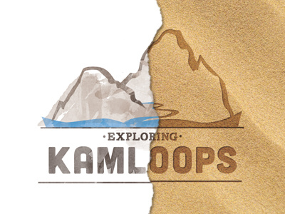 Exploring Kamloops Logo kamloops logo mountains river slab water color