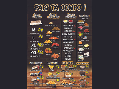 Flyer for franch Tacos fast-food (back) design flyer illustration