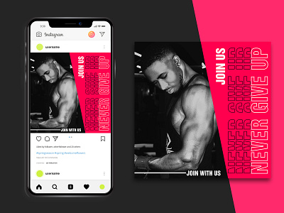 Instagram Post/Gym & Fitness instagram instagram post social media post web banner