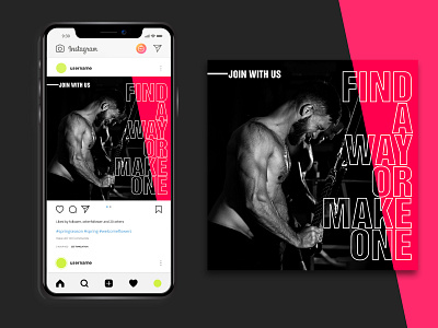 Instagram Post/Gym & Fitness gym banner instagram instagram banner post web banner web banners