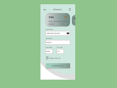 dailyui002 Credit Card Checkout by Adobe XD