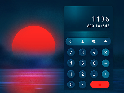 Calculator Daily UI #004 calculator daily dailyui dark darkness gradients interface minimal ui