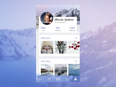 Daily Ui Day 006 User Profile 006 app daily diffuse gradient minimal profile ui