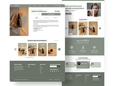 Web Design - careSkin Beauty Brand beauty brand website company profile design ecommerce ecommerce design landing page landing page design skincare product skincare website ui ui design user experience user interface ux ux design web design website website design