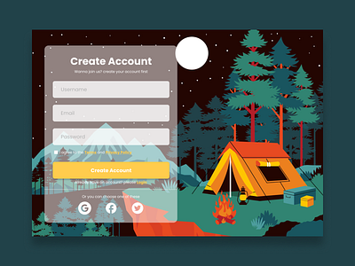 Camping Community Web | Daily UI 001 - Sign Up