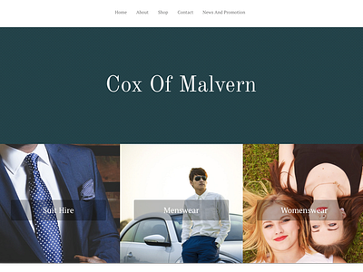 Cox Of Malvern Clothing Shop Redesign
