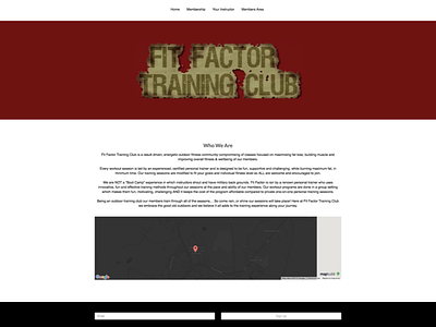 FitFactor Training Website client design fitness website work