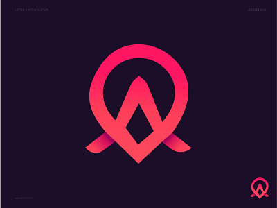 Letter A with location logo abstract logo agency branding brand identity branding colorful logo dribbble best shot gradient logo illustration letter a logo location logo logo design logodesign logotype minimalist typography