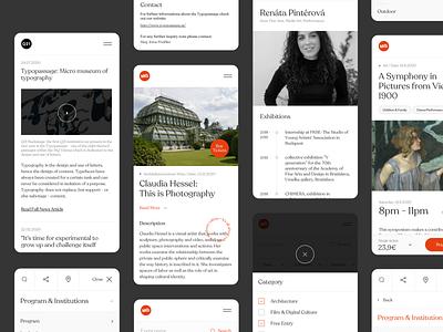 MQ Vienna • Redesign Concept #6 art black clean design events interface menu minimal mobile mq museum orange simple text typography ui ui ux user experience user interface ux