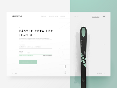 DailyUI Sign Up #001 challenge dailyui design interface kästle retailer sign up ski ui ux user experience user interface