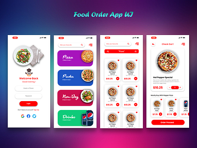 Food Order App UI app design food food app food deliver food order illustration ui ux