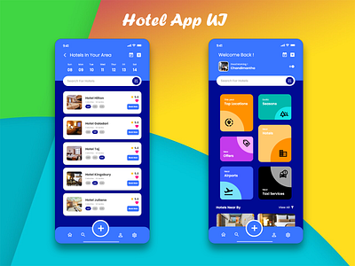 Hotel App UI app booking design hotel illustration restaurant ui ux