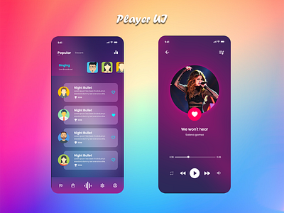 Player UI album app design illustration music player player ui ux