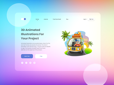 3D Animated Illustrations Web Landing design illustration ui ux