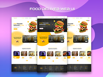 Food Deliver Web UI/UX branding design food delivery food order food web site illustration ui ux vector web