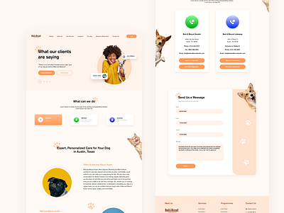 Pet Care Web Design animal animal care care cat design dog health illustration pet pet care ui ux web