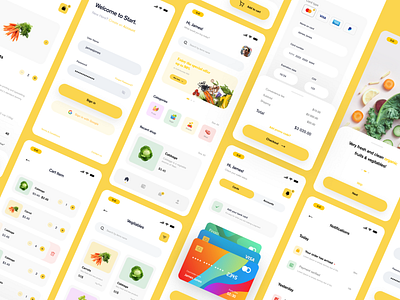 Grocery Store App app commerce design e commerce food food deliver food order fruits grocery healthy illustration organic supermarket ui ux vegetables