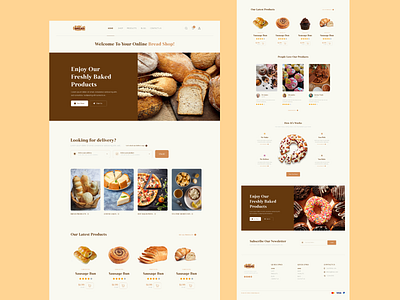 Bread Shop bakery bread bread shop buns chocolate commerce deserts design desserts food food shop illustration sweets ui ux web