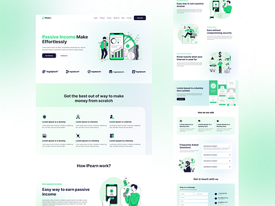 Passive Income Website Project app bank commerce design e commerce earn illustration money money earn money web passive income ui ux web