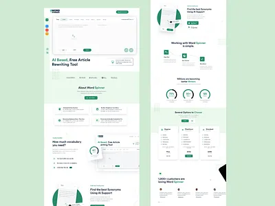 Word Spinner Website business design grammer checker grammerly illustration it spinner tech ui ux web word word checker