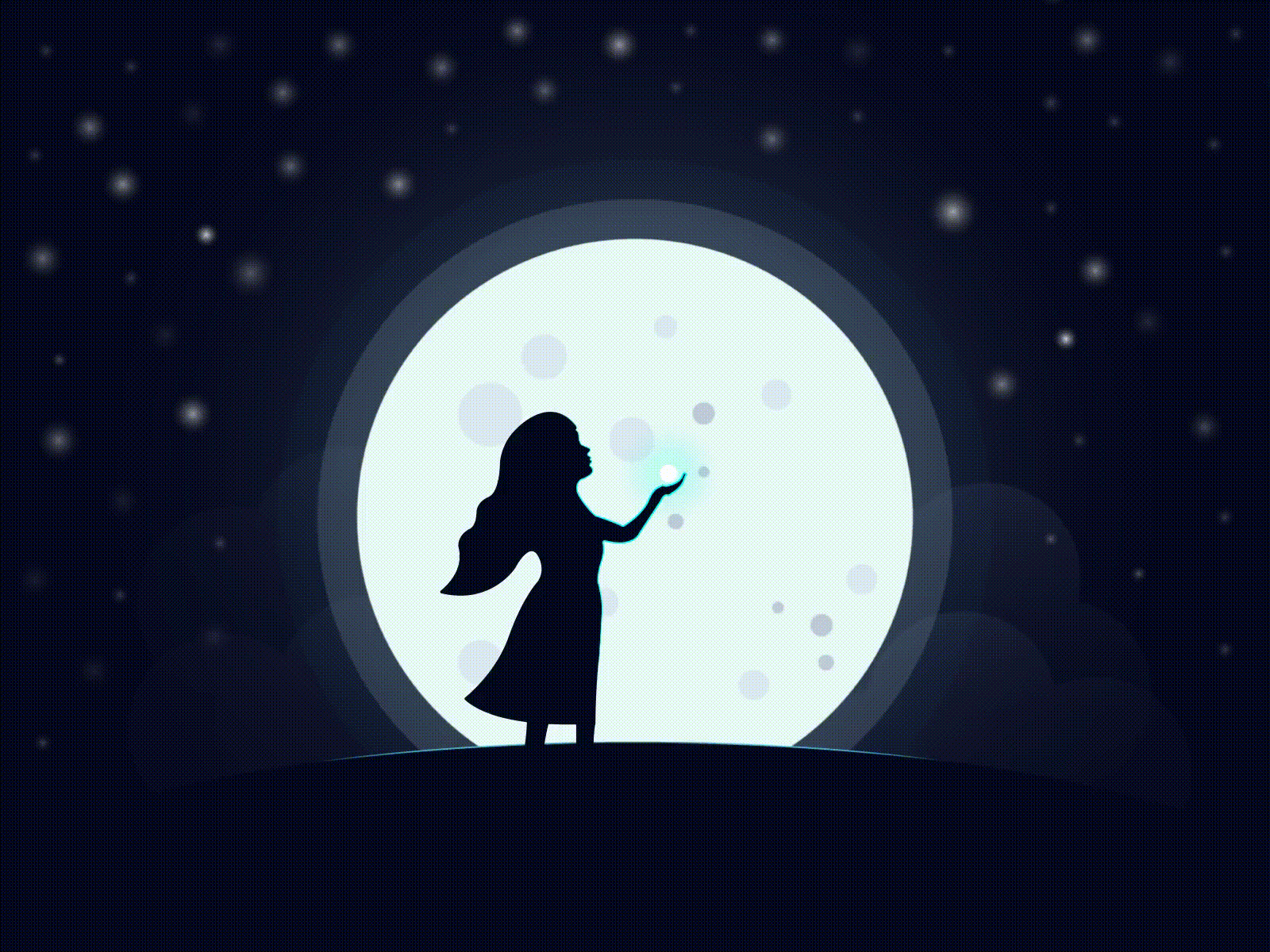 Girl and shooting star 3d after effects animation branding design girl graphic design icon illustration illustrator logo moon motion motion desing motion graphics planet stars ui ux vector