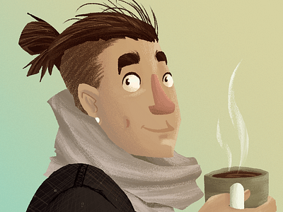 Self Portrait coffee illustration self portrait warm