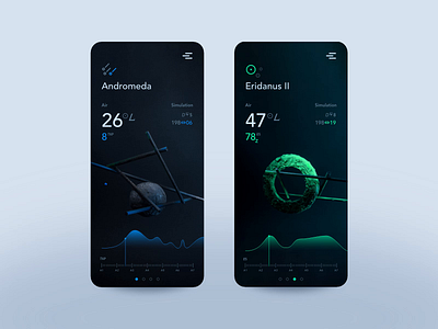 ❍LD UNIVERSE abstract app design concept cosmos moon photography product design still life ui weather app