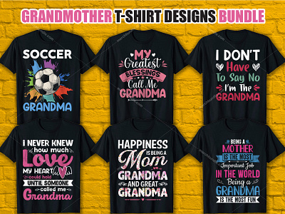 Grandmother T Shirt Design Bundle