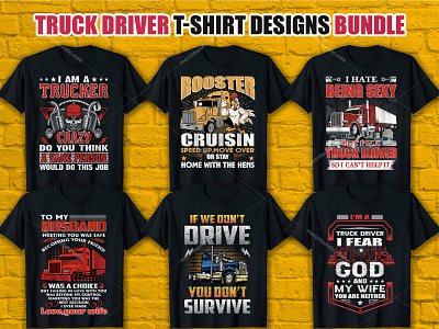 Trendy Truck Driver T Shirt Design Bundle