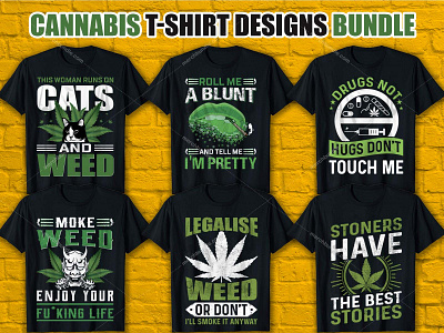 Cannabis T Shirt Design Bundle