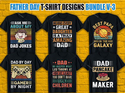 Father's Day T Shirt Design Bundle branding daddy shirts graphic design motion graphics