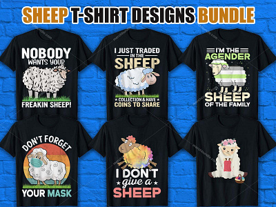 Sheep T Shirt Design Bundle branding graphic design vector