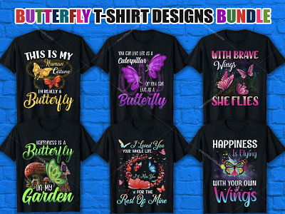 Butterfly T Shirt Design Bundle