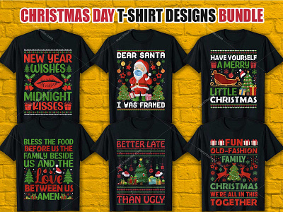 Christmas Day T Shirt Design Bundle animation christmas day shirt graphic design motion graphics